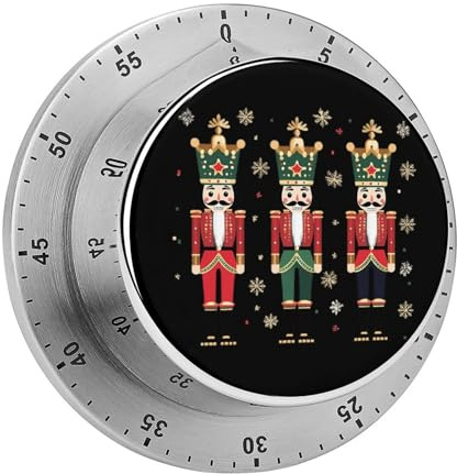 Christmas Nutcrackers Cute Kitchen Timers No Batteries Required Visual Timer Clock for Work Cooking Exercise
