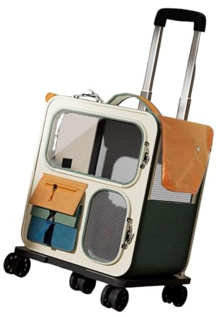 Fenteer Chariot de Transport Portable pour Chats avec Roues pour Petits Chiens et Grands Chats