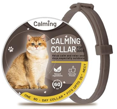 Jackanna Collare sedativo per gatti e cani con feromoni – Regolabile, durevole (120 giorni), clinicamente testato contro lo stress e l'ansia (38 cm ribes (gatto)