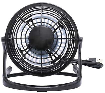 Lurrose USB Mini Tischventilator, Leiser Akku Ventilator, Tragbarer Desktop Fan für Büro, Schlafzimmer, Homeoffice und Reisen, Kompakt & Leistungsstark