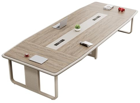 Mesa de conferencias grande, escritorio de estación de trabajo duradero para 4-6 personas, ideal para reuniones, seminarios y uso en la oficina en casa