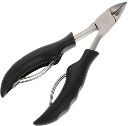 Homoyoyo Präziser Nagelknipser aus Edelstahl mit Schwarzen Abs Griffen Speziell für Eingewachsene Fußnägel Kompakte Größe für Zuhause und Nagelstudio