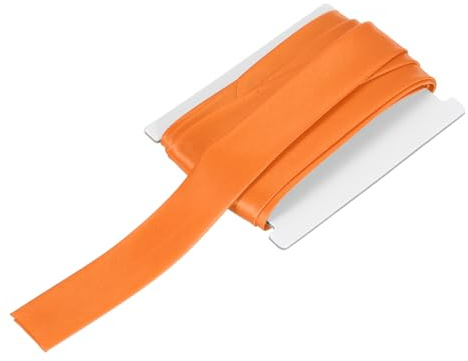 QUARKZMAN Doppelt Gefaltetes Schrägband Zum Nähen Satin Einfassband Orange | 1 Zoll x 6 Yards, Vorgefaltetes Durchgehendes, Zum Säumen Quilten Säumen Binden DIY Bastelarbeiten