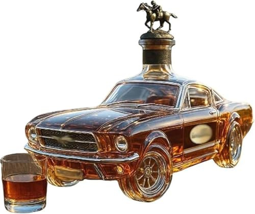 Carafe en verre pour véhicule automobile Whisky Décanteur, Carafe en verre pour véhicule automobile Vin Whisky, Bouteille de boissons amusante pour Champagne, Bouteilles de vin vides créatives pour la