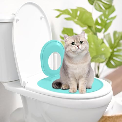 Katzen WC-Sitz Toiletten Training System Katzentoilette Katzenklo Toilettensitz Toilettentrainer Heimtier Trainings Katzen Sandkasten Matten Katzentrainer - Entfernbar Einfache Reinigung (Color A)