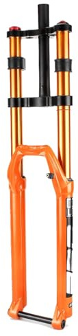 LHHL MTB Downhill-Gabel 27,5 29 Zoll Luftstoßdämpfer Fahrradfedergabel DH AM Dämpfung Scheibenbremse Gerade 1-1/8 HL Federweg 135mm Steckachse 15mm(Orange,27.5in)