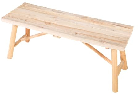 mgc24 Massive Teakholz-Bank, 4-Bein, 98 x 33 x 41 cm | Handgefertigt, vormontiert, stabil und pflegeleicht, als Blumen- und Pflanzenständer für Wohnzimmer, Garten und Dekoration