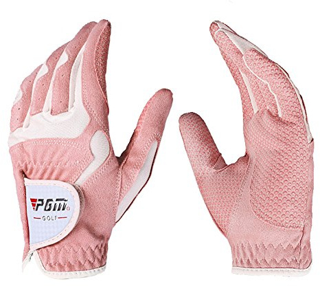 PGM Golfhandschuhe für Damen, verbessertes Griffsystem, kühl und bequem, Rosa/Weiß, L