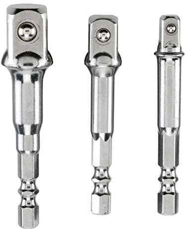 kwb Steckschlüssel Adaptersatz 3-teilig - Hochwertige Chrom-Vanadium-Stahl Adapter für Stecknüsse - Ideal für Bohrmaschinen und Schrauber