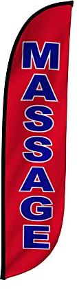 LookOurWay Feather Flag Banner - 12 Feet Tall Advertising Flags for Outdoor Business and Events Promotion - Swooper Flag Only - Business Flags - Massage Red (10M1200309)