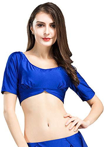 ROYAL SMEELA Bauchtanz Crop Tops Frauen Bauchtanz Oberteil Bauchtanze Kostüm Basic Komfortabel Kurzarm Oberteil Performance Bauchtanz Top Bauchtanzkostum Damen Bauchtanz Kleidung Bauch tanzen Oberteil