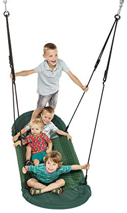 Little Duck Bear Dark Green Flying Carpet Nest Swing Seat With Soft Seating 170x70cm For Children's Swing Frames - Rectangular - Holds Up To 150kg Weight.
