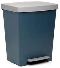 TATAY Pattumiera Cucina con Pedale Cubik 21L | Finitura Opaca | Interno ed Esterno | Per Sacchetti da 20L a 30L | Plastica Resistente Senza BPA | 33,5x30x39 cm, Blu