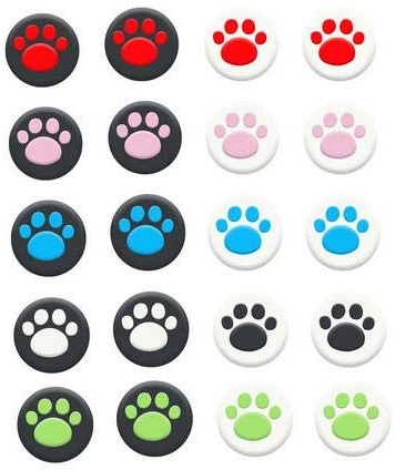 2 x niedliche Katzenklaue Daumenstift-Griffe Kappe Joystick Kappe Thumbsticks Abdeckung für PS5 PS4 Slim Pro PS3 Xbox One X S Elite Switch Pro Xbox 360 Wiiu Controller Spiel Silikon Gummi Kappe (alle)