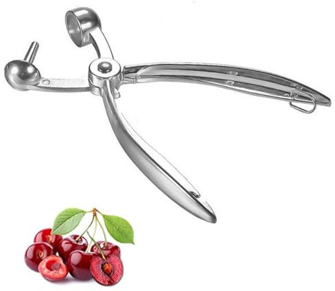Cherry Pitter and Stoner - Aluminum Alloy Hand Stone Remover for Cherries, Olives, Red Dates - Coring and Pitting Device