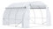 Outsunny 3 x 3 x 2 m Polytunnel Greenhouse with Roll-up Side Walls, Walk-in Grow House Tent with Steel Frame, Reinforced Cover, Zipped Door and 6 Mesh Windows for Garden, White