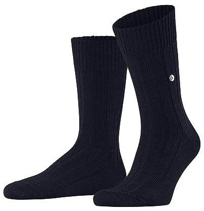 Burlington Dover herrstrumpor båtstrumpa med ribbstruktur, Blå (Marine 6120), 40-46 EU