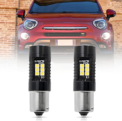 Nslumo Led DRL Luces de estacionamiento de circulación diurna Bombillas para Fiat 500X typ334 2014-2017 2 piezas Ba15s P21W Blanco de xenón Ba15s Luces diurnas LED DLRs Ciudad Bombillas Faros | 2396 1156 67 87 12088 1156NA, blanco xenón 21-SMD proyector luces de posición, plug-and-play 2Pcs