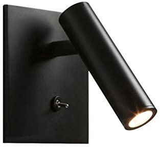 Klobvtt Lampe de chevet à LED encastrée pour montage mural, applique murale pour tête de lit avec interrupteur, appliques murales décoratives côté lit d'hôtel, lampes de lecture de lit focalisées blan