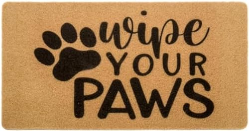 CaySep Wipe-Your-Paws-Doormat - Felpudo de bienvenida con huella de animal para exteriores e interiores, divertido tapete de entrada exterior, decoración del hogar