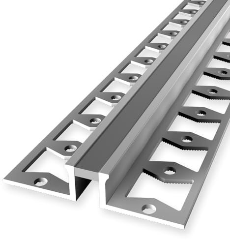 Kakelprofil 11,8 x 51 x 2 500 mm kanthöjd 10,3 mm expansionsfogprofil aluminium anodiserad stängd stansad metallprofil silver kuberit