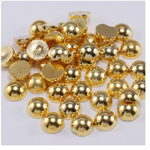 Wisafory Cuentas semicirculares con parte trasera plana, perlas de resina semiredondas, fondo plano, perlas de imitación brillantes, perlas sintéticas para manualidades, collares, pulseras, joyas,