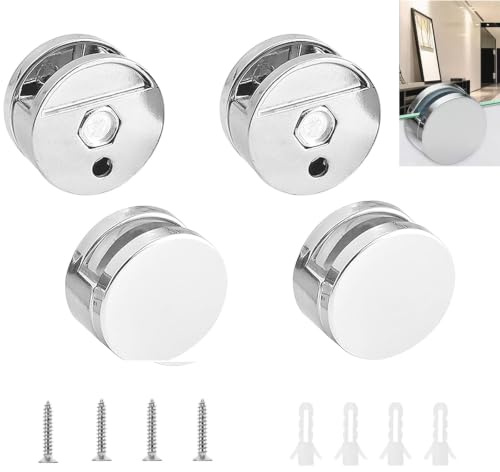 4 Pièces Pince dn Verre Clips De Miroir Alliage De Zinc Clip En Verre, Fixation Miroir Support, Miroir Clips, Clip De Support De Support De Support, Convient pour Salle De Bains, Salon, Lieux Publics