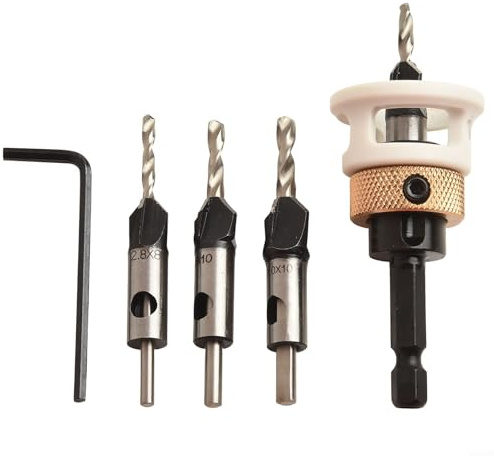 4-Piece For Trend Carbide Countersink Drill Set With Depth Stopper - Woodworking for PRECISION Tool Kit 8MM