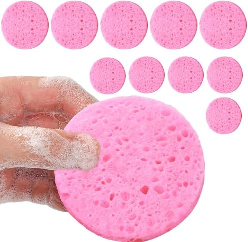 Éponge compressée pour le visage, éponge nettoyante pour le visage en coton et pâte de bois, éponges cosmétiques pour spa, démaquillantes, tampons nettoyants en cellulose pour le massage quotidien du