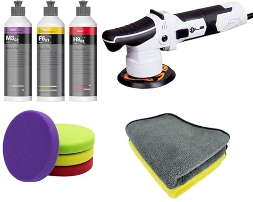 ADVANTUSE Poliermaschinen Set Liquid Elements T2000 V4 Set - inkl. Koch Chemie Polituren und Zubehör (Profikit)