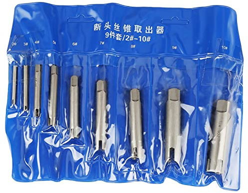 Extracteur de Vis Dénudées, Premium Acier Rapide Extracteur de Tarauds Cassés, Extracteur de Vis Dénudées | Kit D'extraction de Tarauds pour Retrait de Vis Industrielles (9 PCS)