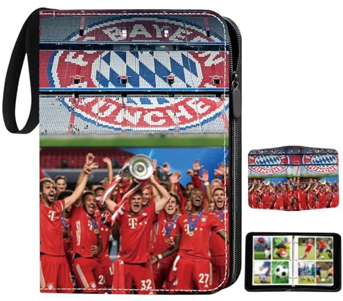 Doppellagiges Fußball-Sammelalbum mit Reißverschluss & Tragegriff (400 Karten, 50 Seiten) - Tauschalbum für Jugendliche 10-16 Jahre - Sicher Sammeln & Organisieren