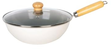 Sartén de hierro antiadherente con tapa, fácil de limpiar, utensilios de cocina duraderos para freír y saltear perfectos, ideal para chefs caseros