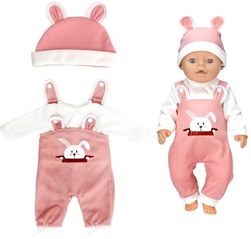 Kleidung Outfits für Baby Puppen,Kleidung Puppenkleidung 35-43 cm,Baby Puppensachen puppenzubehör mit Hut Langarm Hose Geschenk für Kinder Mädchen Jungen(Puppen Nicht Enthalten)