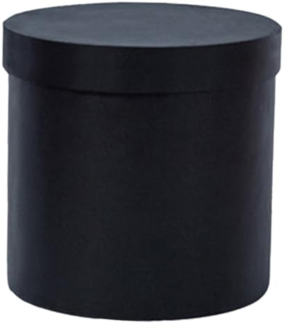 FIXOSHEE Runde Geschenkbox aus Pappe Schwarz Kleiner Blumenkorb für Blumenverpackung und Blumenstrauß Geeignet mit Einfachem Modischem Design für Blumenläden und Hochzeiten
