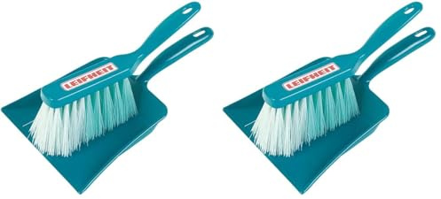 Theo Klein 6568 Leifheit Garniture de balais, 2 pièces I Set de ménage pour Enfants avec balayette et Pelle I Dimensions : 12 cm x 56 cm x 3 cm I Jouet pour Enfants à partir de Trois Ans (Lot de 2)