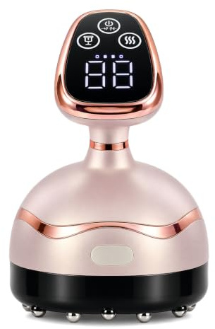 Appareil De Massage Anti-Cellulite 4 En 1, Gua Sha à Vide Et Chaleur | Appareil De Massage Anti-Cellulite éLectrique Sans Fil Avec 9 Niveaux De Chaleur Et D'Aspiration Pour Raffermir La Peau Rose