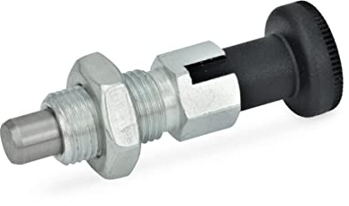 Ganter Normelemente GN 717-8-M12X1, 5-CK-ST - Rastbolzen, Silber, 2 Stück