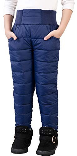 UGREVZ Girls Boys Snow Pants 2-9 years old Thick Winter Warm Pants Girl Activewear Clothes(A0001Navy-6)