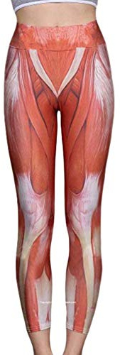 Kvinnor yogabyxor hög midja träning muskler kläder fitness löpning tryck dans yoga leggings träningsbyxor, Rutten, XL