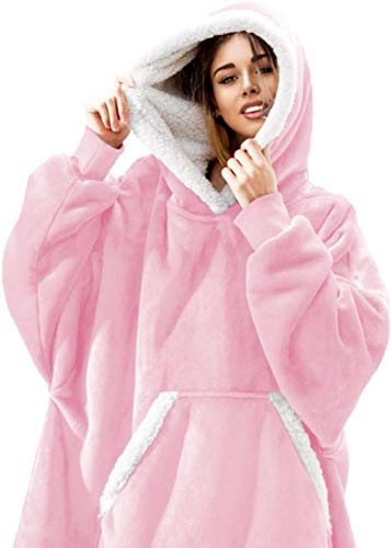 UKKD Decke Decke Mit Ärmeln Frauen Übergroßen Hoodie Fleece Warme Hoodies Sweatshirts Riesige Fernseher Blanket Frauen Hoody Robe