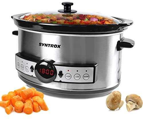 Syntrox Germany Slow Cooker Schongarer 3,5L mit Timer und Warmhaltefunktion - Leistung 200 Watt