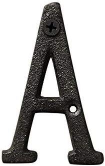 TentHome Antik Hausnummern Buchstaben A-Z Gusseisen Türsymbol Hausschild DIY Straßenschilder Wand Beschilderung Haus- & Türnummern für Kunst Handwerk Dekoration Anzeigen (Buchstabe a)
