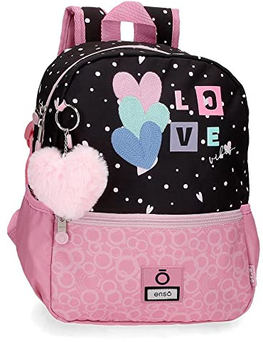 Enso Love Vibes Zaino per la scuola regolabile rosa 25 x 32 x 12 cm poliestere 9,6 l, Rosa, Zaino prescolare adattabile