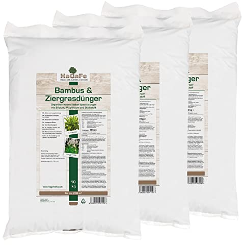 HaGaFe Bambusdünger & Ziergrasdünger Spezialdünger Dünger mit Silizium Magnesium Stickstoff (30 kg (3 x 10 kg))
