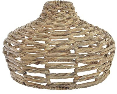 DKD Home Decor Pantalla de lámpara Color Natural, de Metal y Fibra (45 x 45 x 30 centímetros)