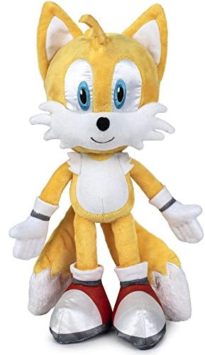Play by Play - Peluche Sonic il riccio da 37 cm, grande, morbido, per bambini, ideale come regalo di compleanno, adatto per tutte le età (Tails Sonic)