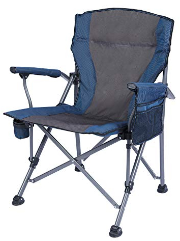 REDCAMP XXL Faltbar Campingstuhl 150 kg für schwere Menschen mithoher Rückenlehne, Luxus großer Heavy Duty Angelstuhl für Erwachsene Reise Picknick Angeln im Freien, blau