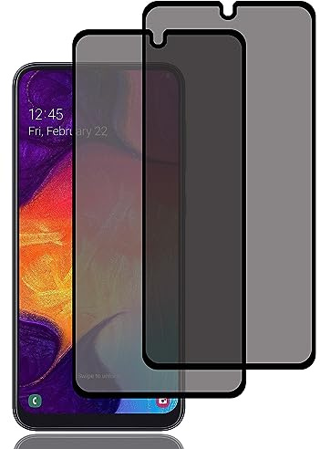 Verre Trempé Anti-Espion pour Samsung Galaxy A50/Galaxy A50s [2 Pièces] | Protection D'écran Anti-Espion, Protecteur D'écran de Confidentialité, 9H Dureté, Anti-Rayures, Film de Protection Écran