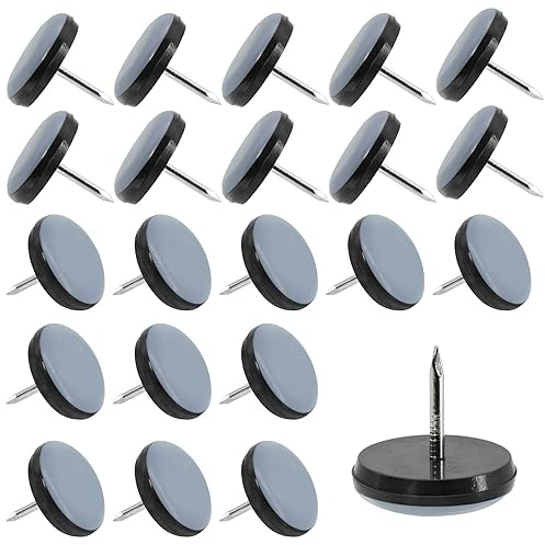 30 Pièces Patins pour Chaises 22mm en Téflon Patins pour Meubles Ronde Patin Chaise a Clouer Protéger Les carrelages, Les sols en Bois, Les chaises, Les Tables et Les Lits